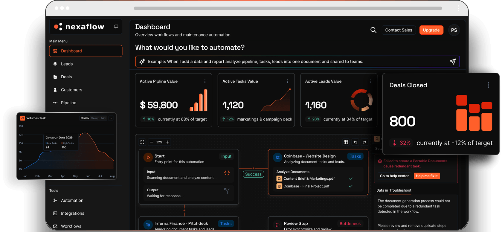 Nexaflow automation dashboard