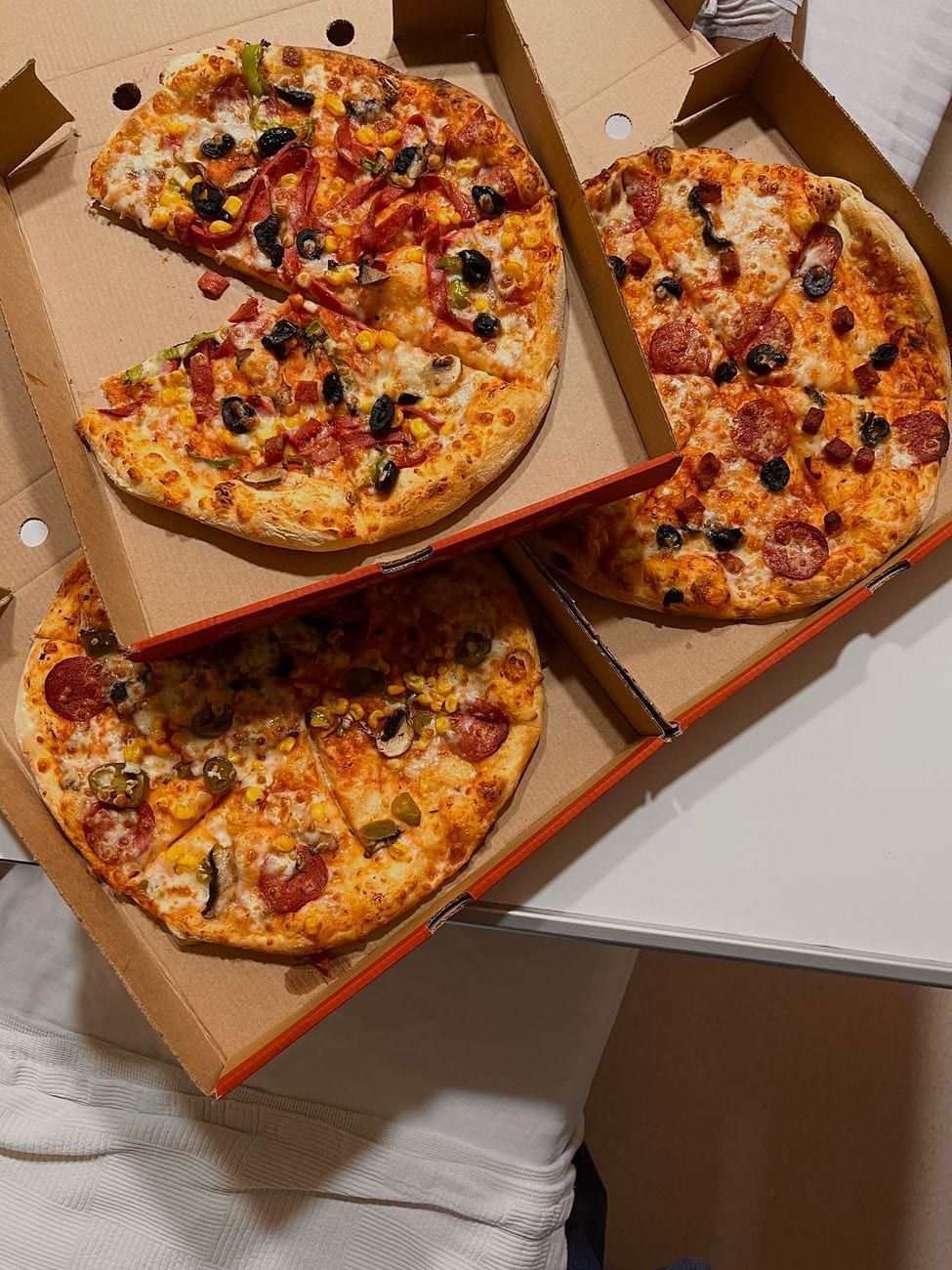 Fresh pizza out of the oven