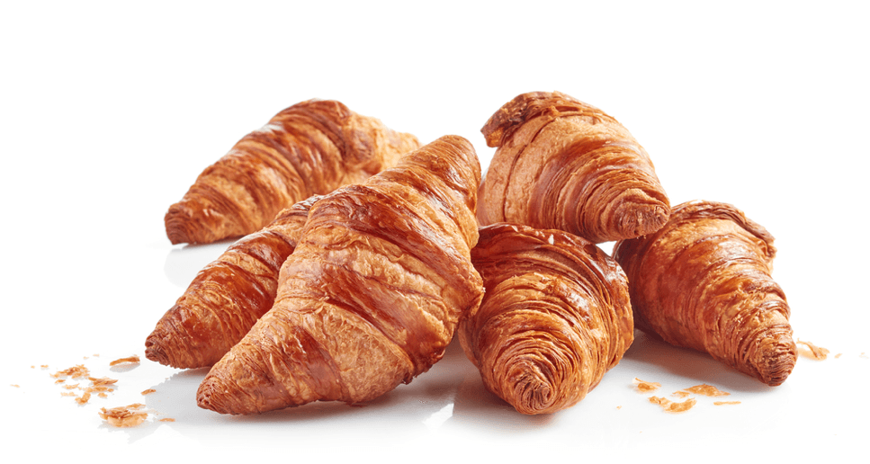 Freshly baked butter croissants