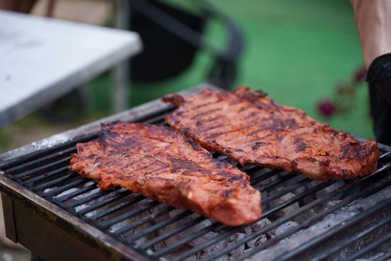 Grilled beef steak with herbs